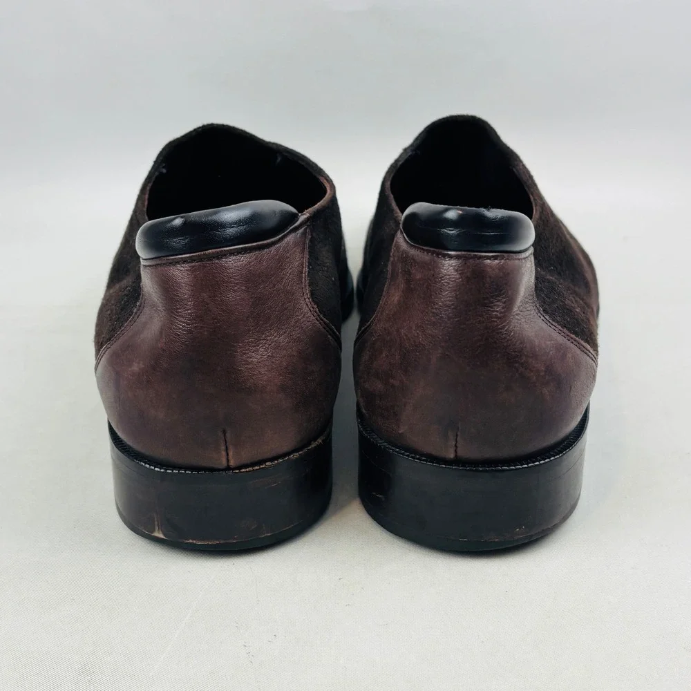 Donald Pliner Rex Loafer Mens 10.5 M Brown Suede Leather Slip On Loafers Italy